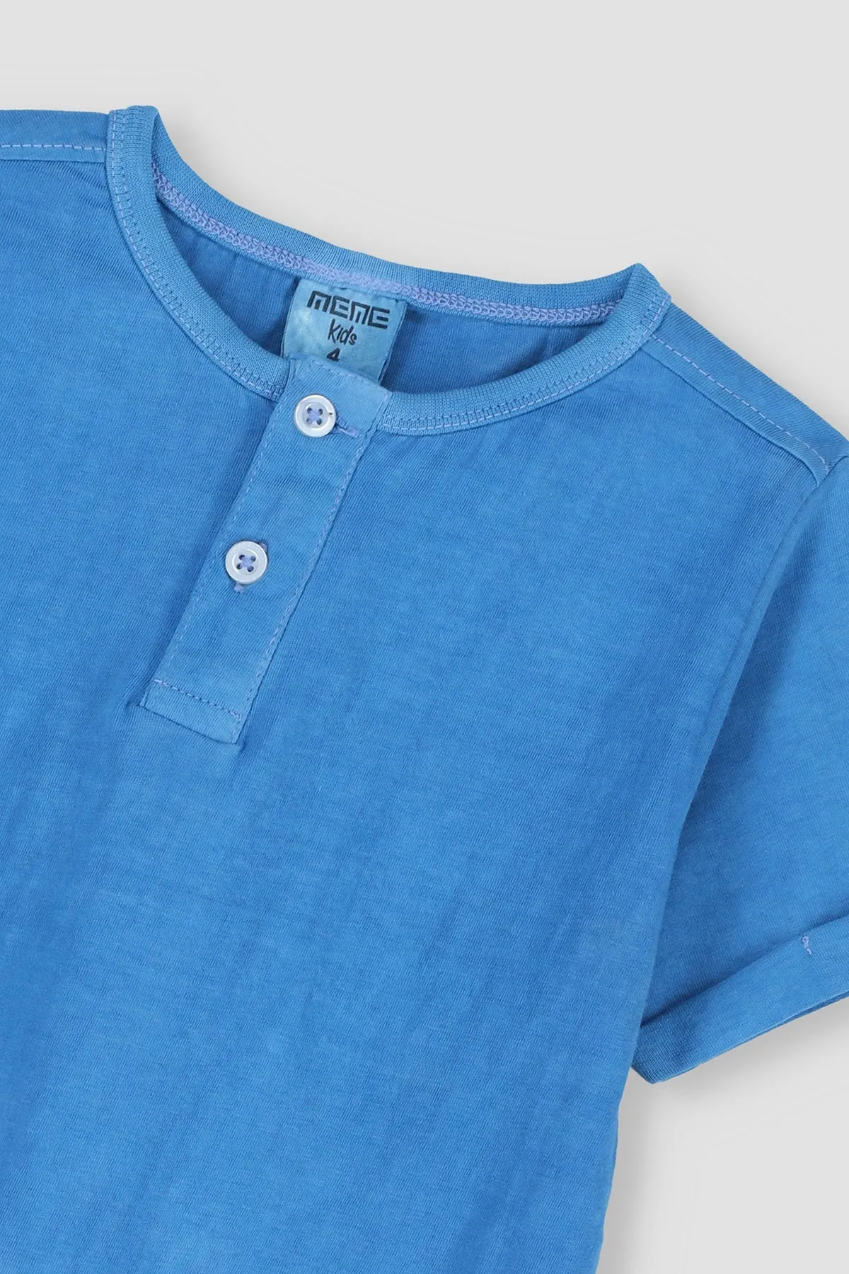 Henley T-Shirt For Baby Boy - Indigo