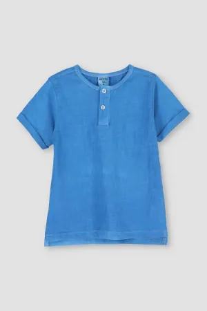 Henley T-Shirt For Baby Boy - Indigo