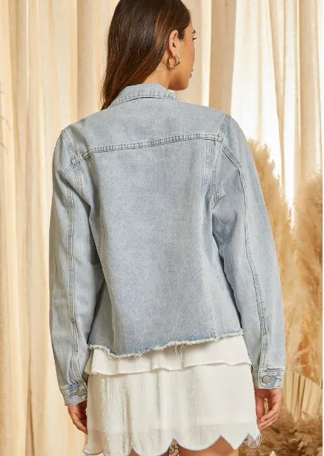 Jean Jacket with Stud Embellishments