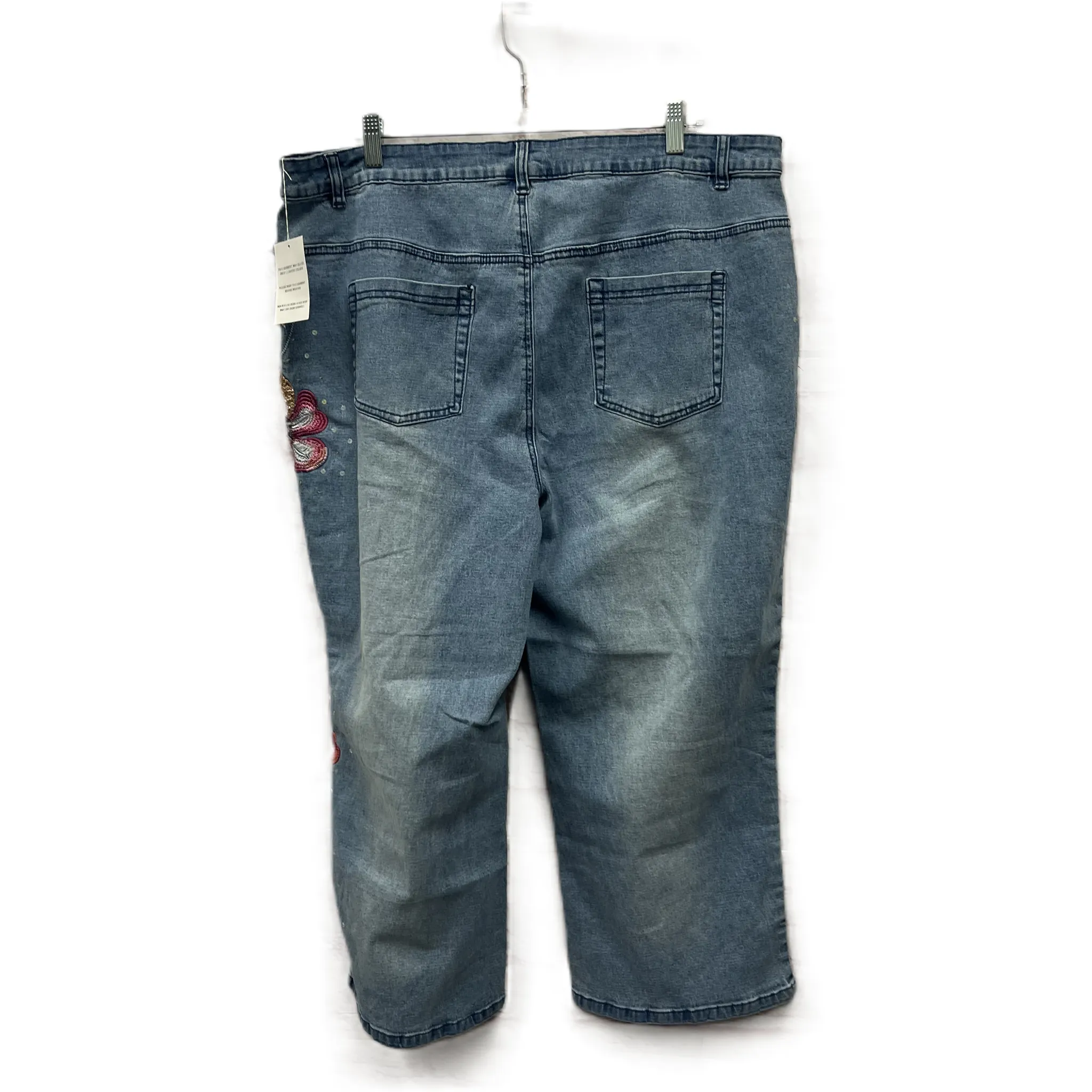 Jeans Cropped By Diane Gilman In Blue Denim, Size: 20