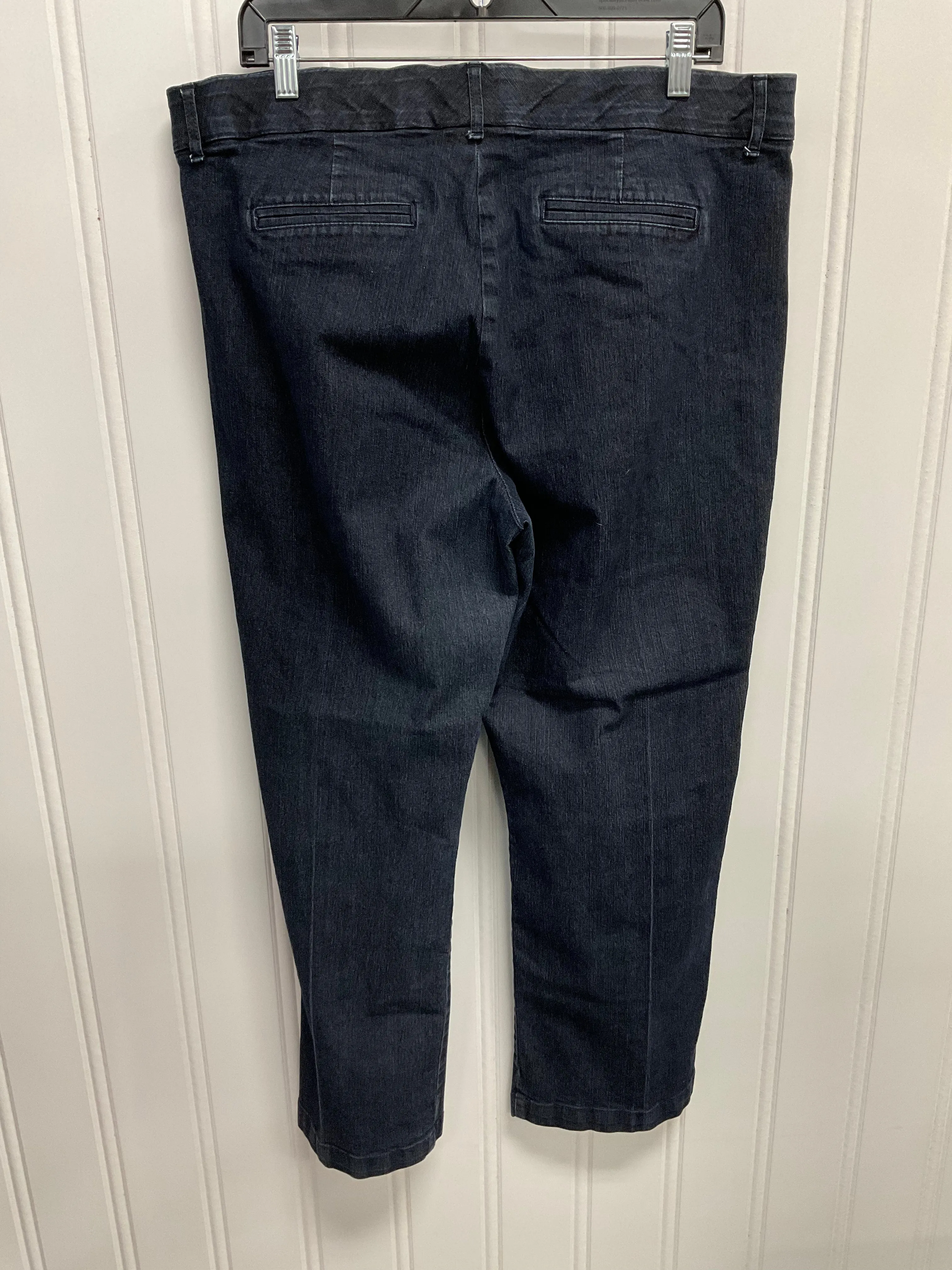 Jeans Straight By Jm Collections In Blue Denim, Size:16