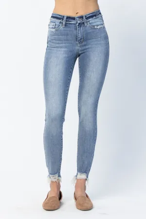 Judy Blue - Mid Rise Released Waistband Skinny