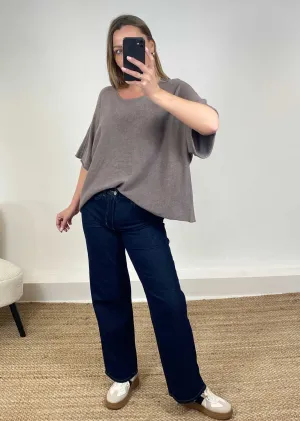 Juliette Batwing Knitted Jumper in Mocha