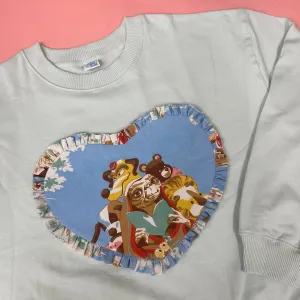 LARGE MINT Reworked Heart Duvet Jumper In This Fabric