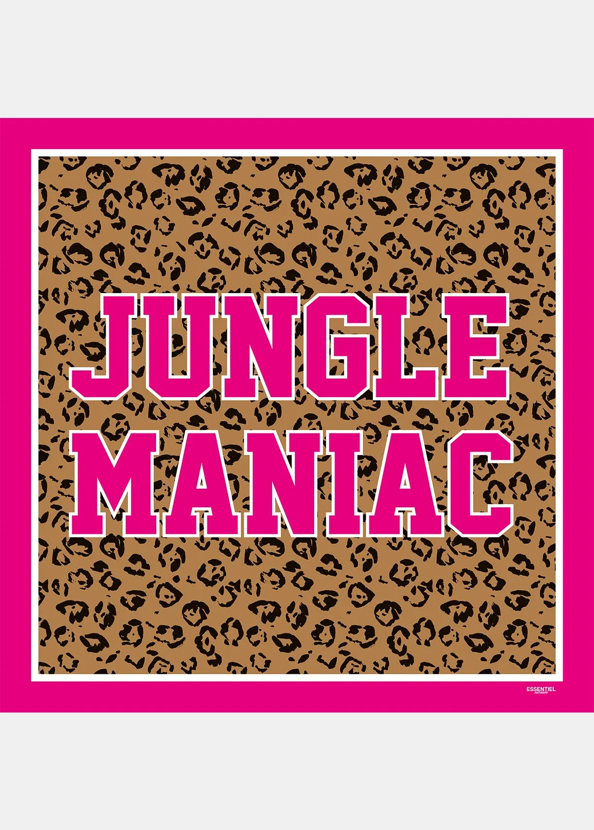 Large pink and leopard print scarf