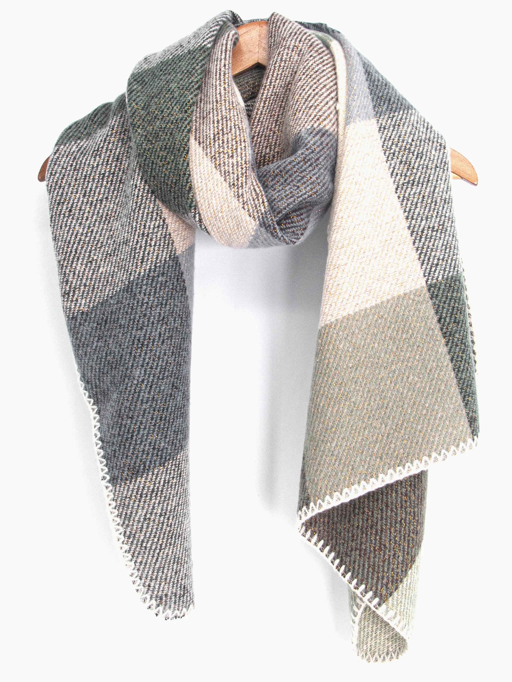 Logan Heavyweight Scarf - Blue, Check