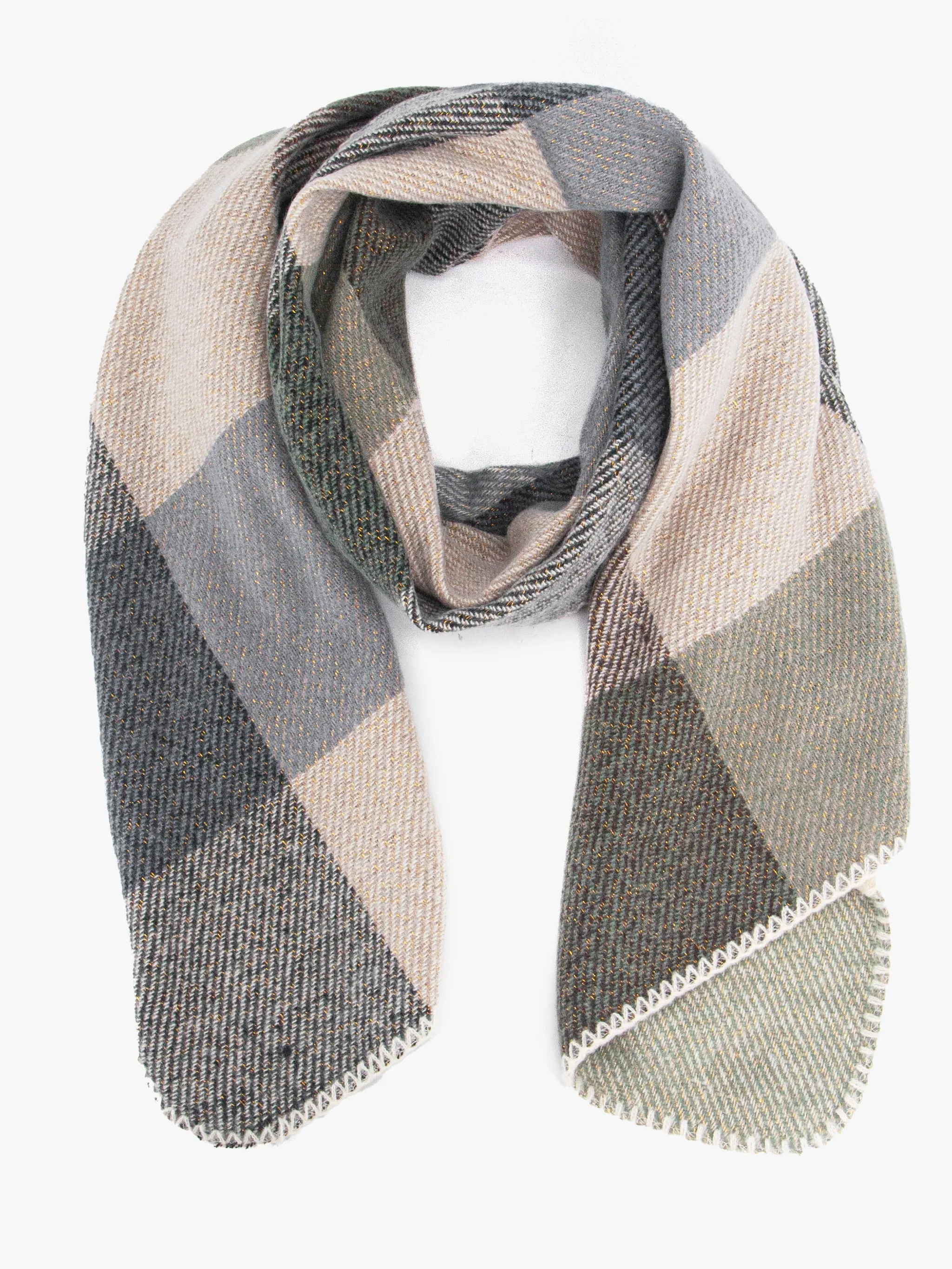 Logan Heavyweight Scarf - Blue, Check