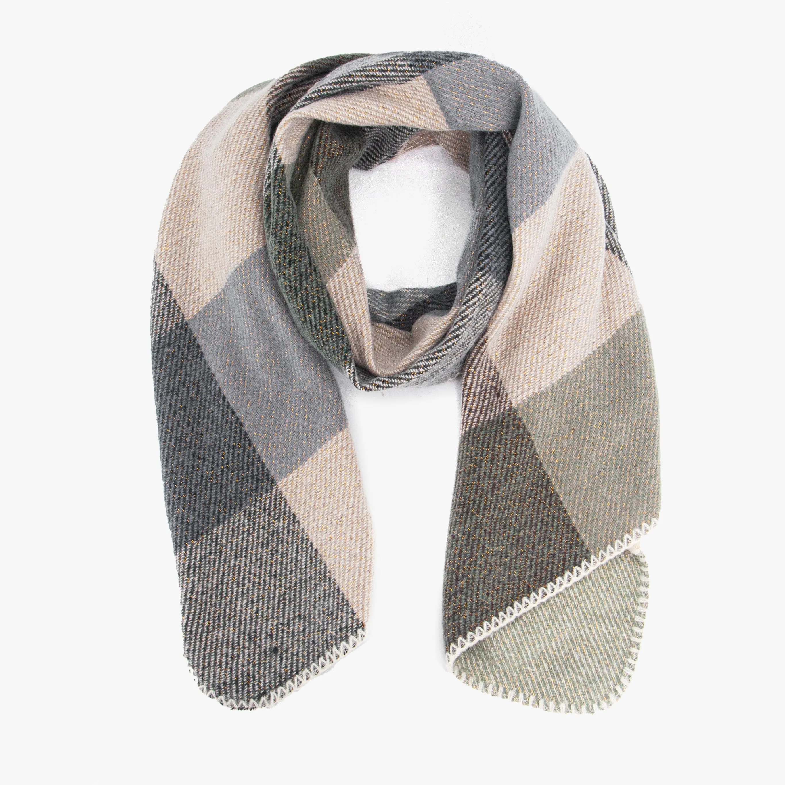 Logan Heavyweight Scarf - Blue, Check