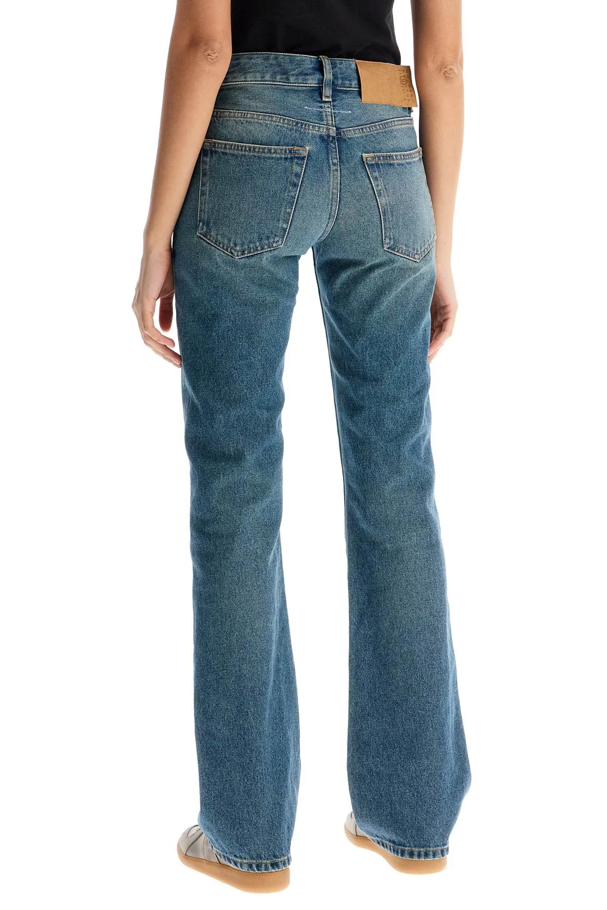 Low-Waisted Flared Denim Jeans