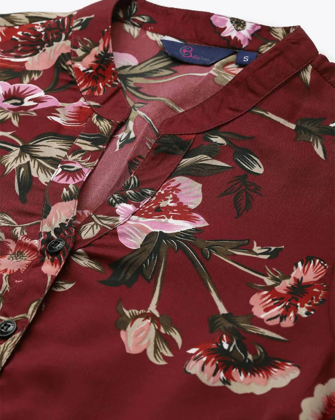 Maroon Floral Maxi Dress