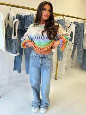 MEGAN TAUPE MULTI CROPPED JUMPER