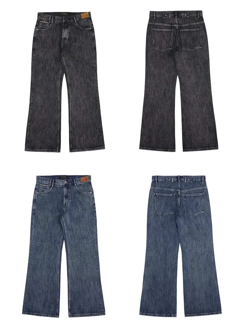 Men's Bootcut Jeans Selvedge Denim Slight Flare Pants
