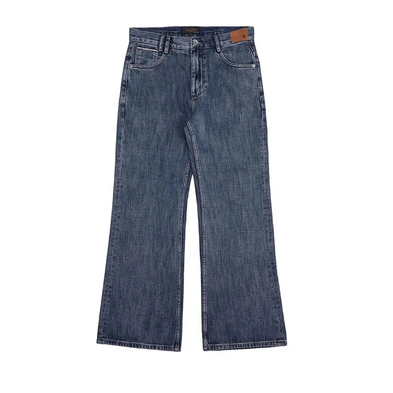 Men's Bootcut Jeans Selvedge Denim Slight Flare Pants