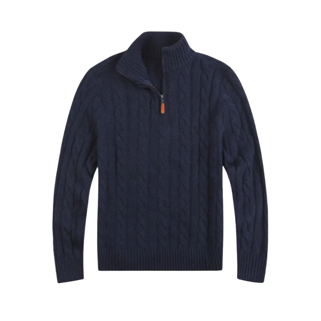 Men's Casual Cashmere Jumper with Half Zip | Ideal for Autumn/Winter