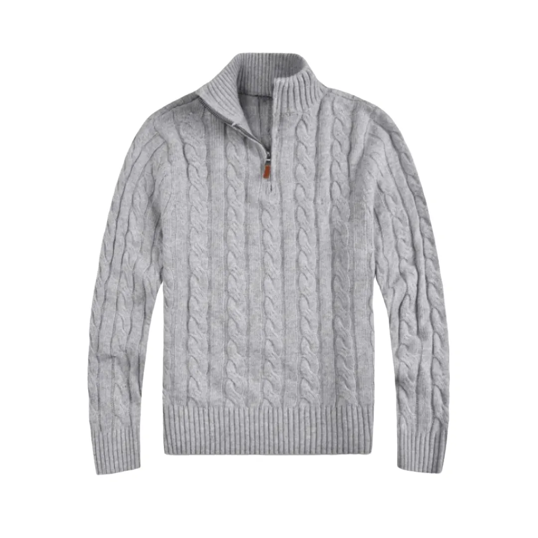 Men's Casual Cashmere Jumper with Half Zip | Ideal for Autumn/Winter