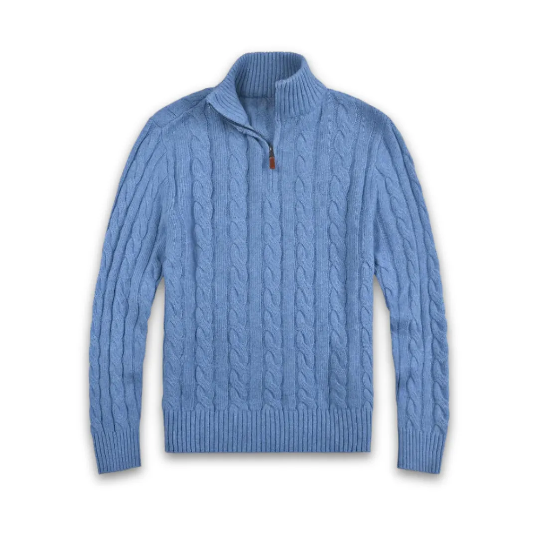 Men's Casual Cashmere Jumper with Half Zip | Ideal for Autumn/Winter