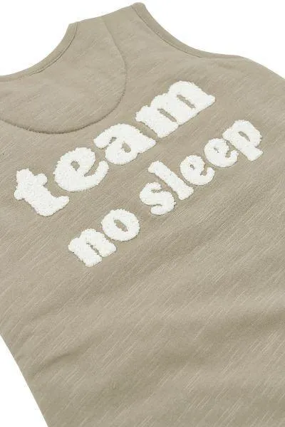 Meyco Baby Winter Sleep Overall Jumper Slub/team No Sleep - Taupe/offwhite - 104cm