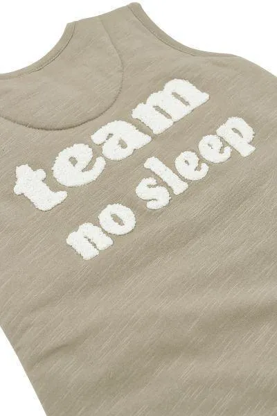 Meyco Baby Winter Sleep Overall Jumper Slub/team No Sleep - Taupe/offwhite - 80cm