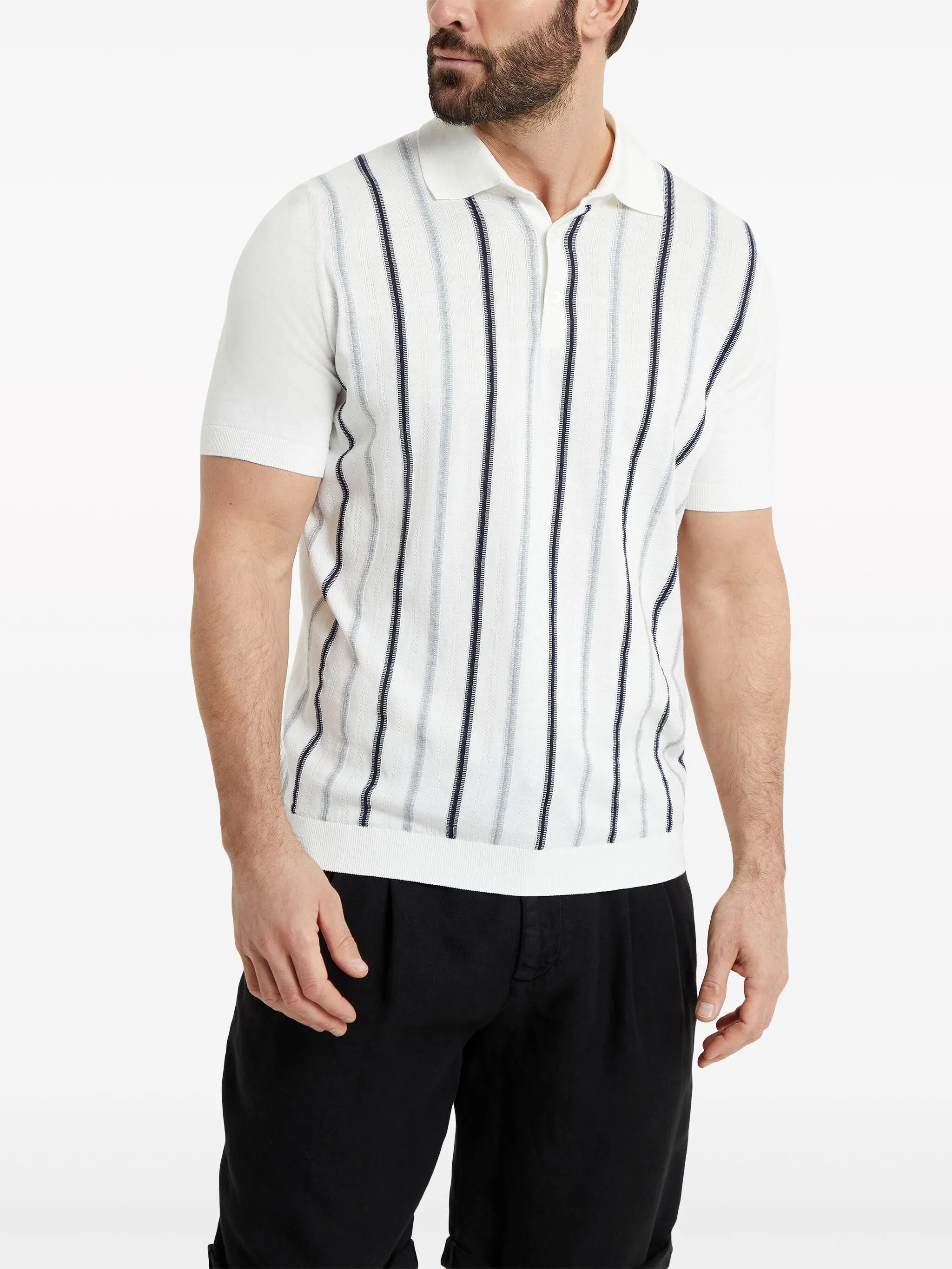 Monili Stripe-Print Polo Jumper