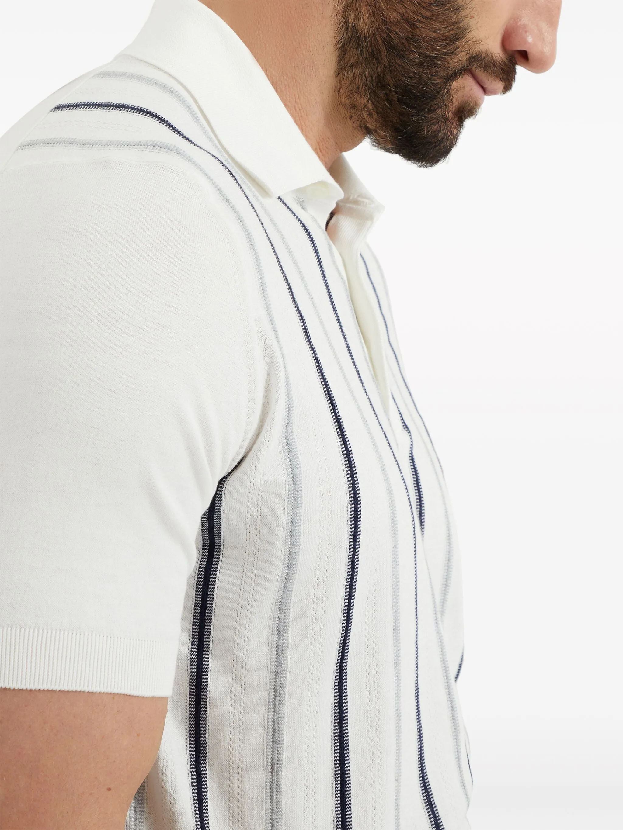 Monili Stripe-Print Polo Jumper