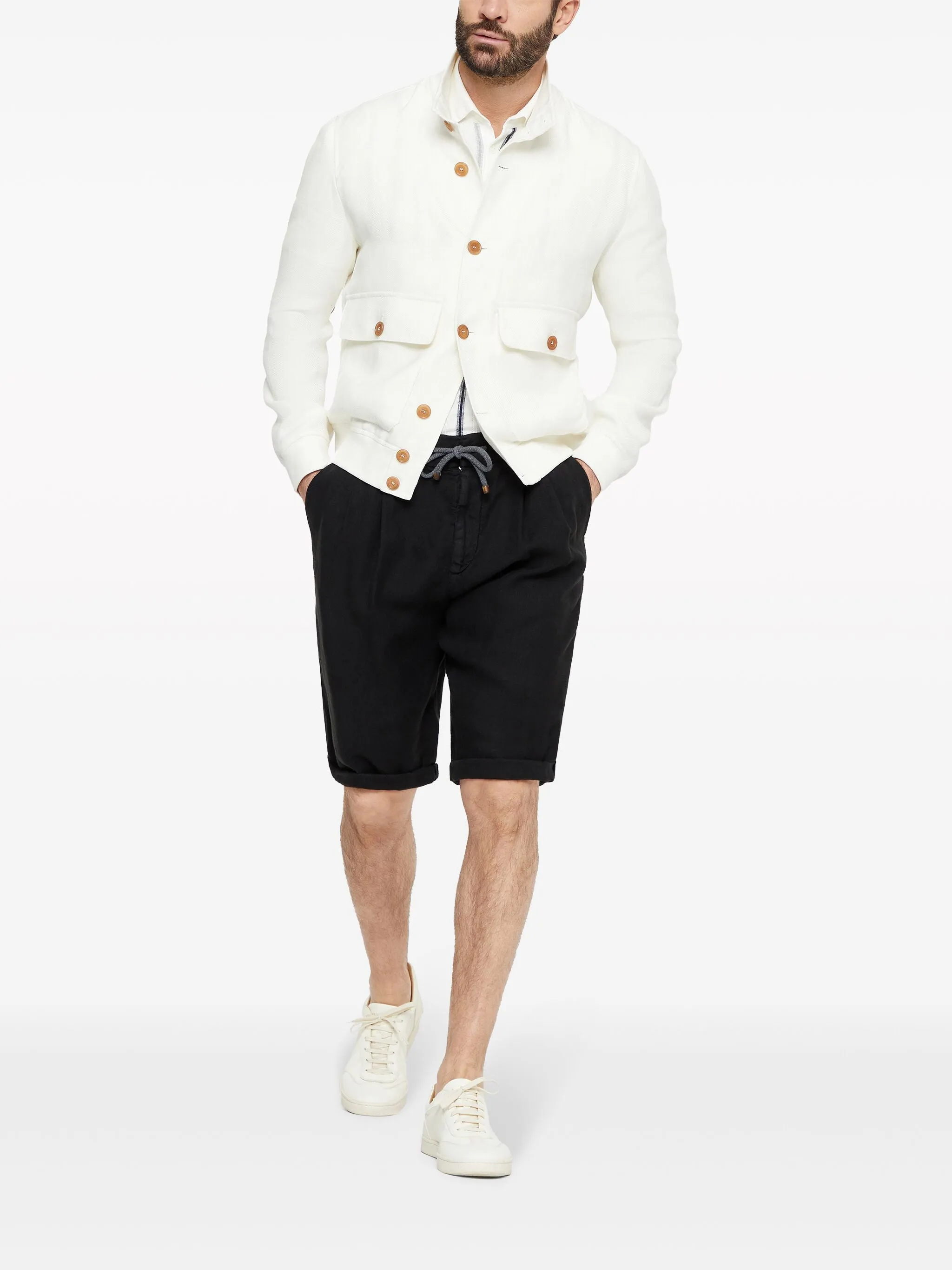 Monili Stripe-Print Polo Jumper