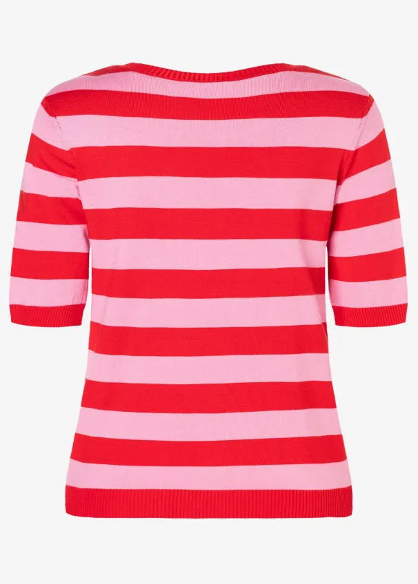 MORE AND MORE<BR>
Stripe Jumper<BR>
Red/Pink<BR>
