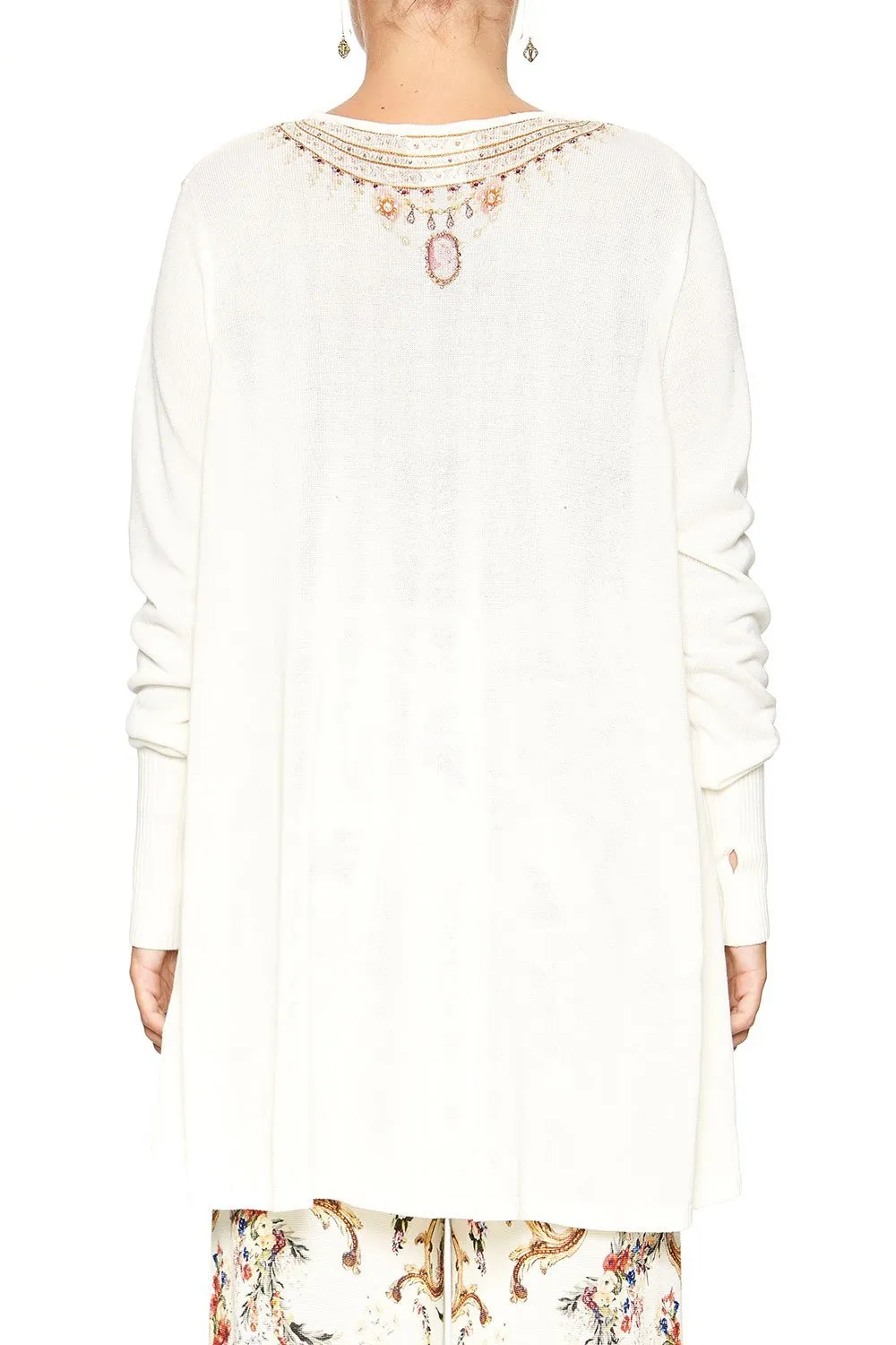 NECKLINE PRINT JUMPER IVORY