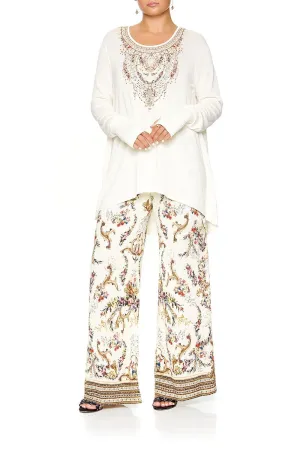NECKLINE PRINT JUMPER IVORY