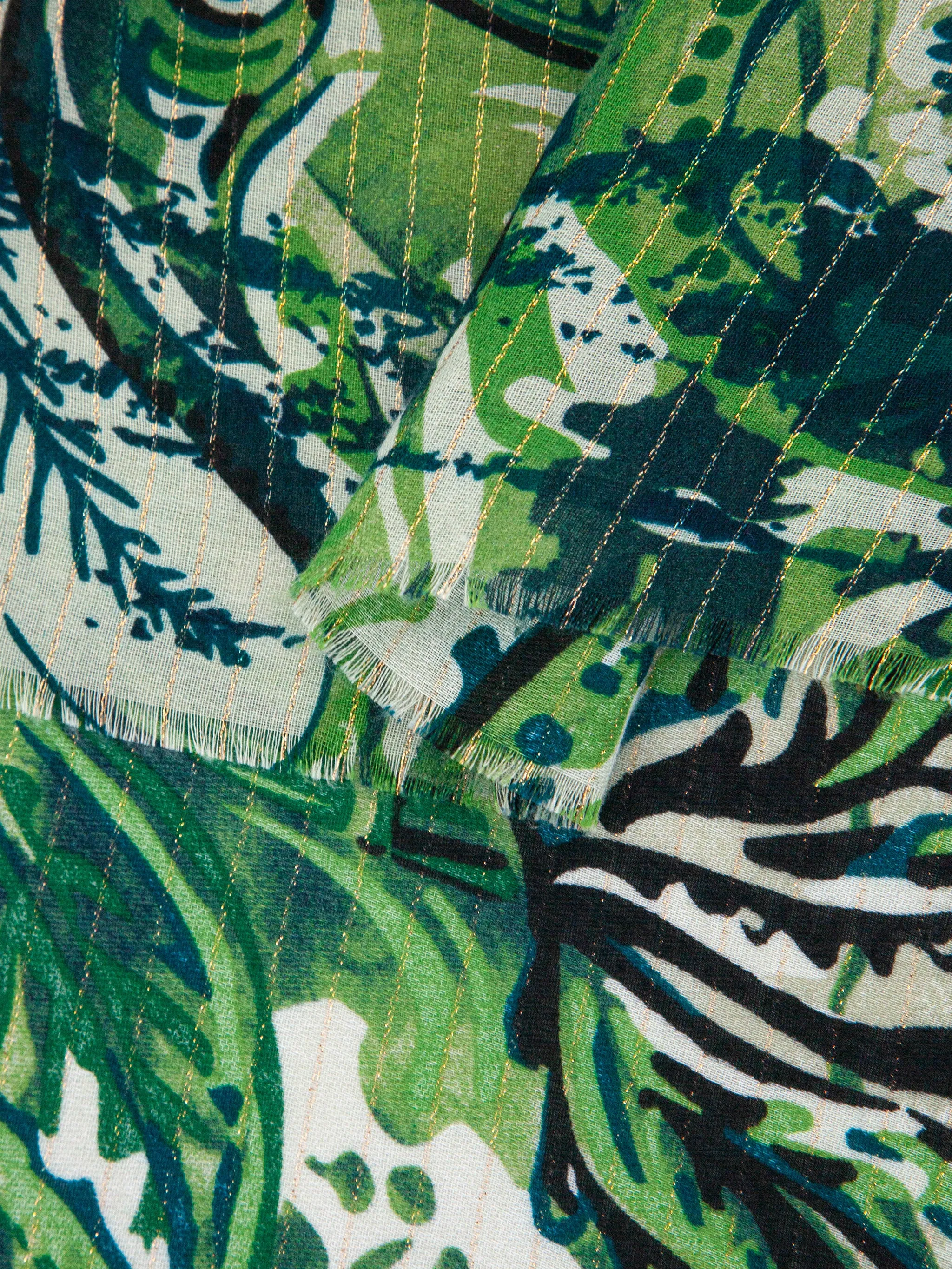 Neve Lightweight Scarf - Green, Marble