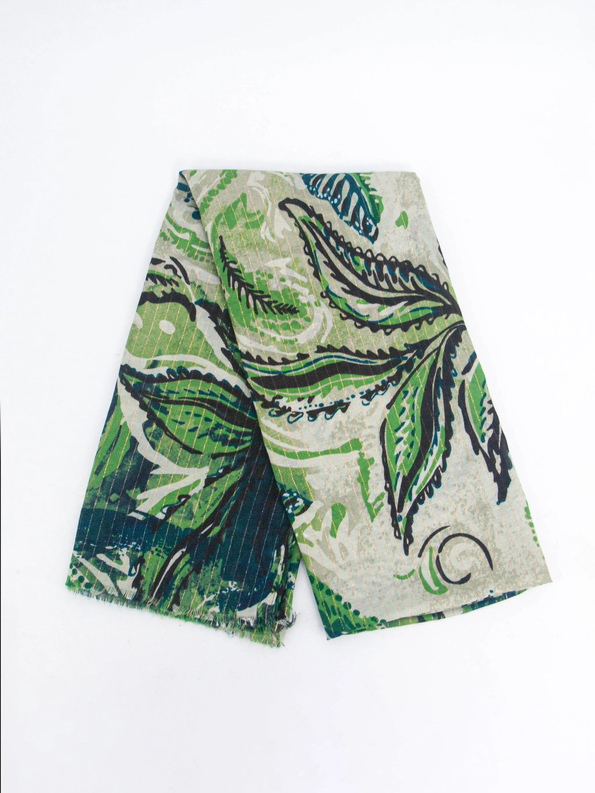 Neve Lightweight Scarf - Green, Marble