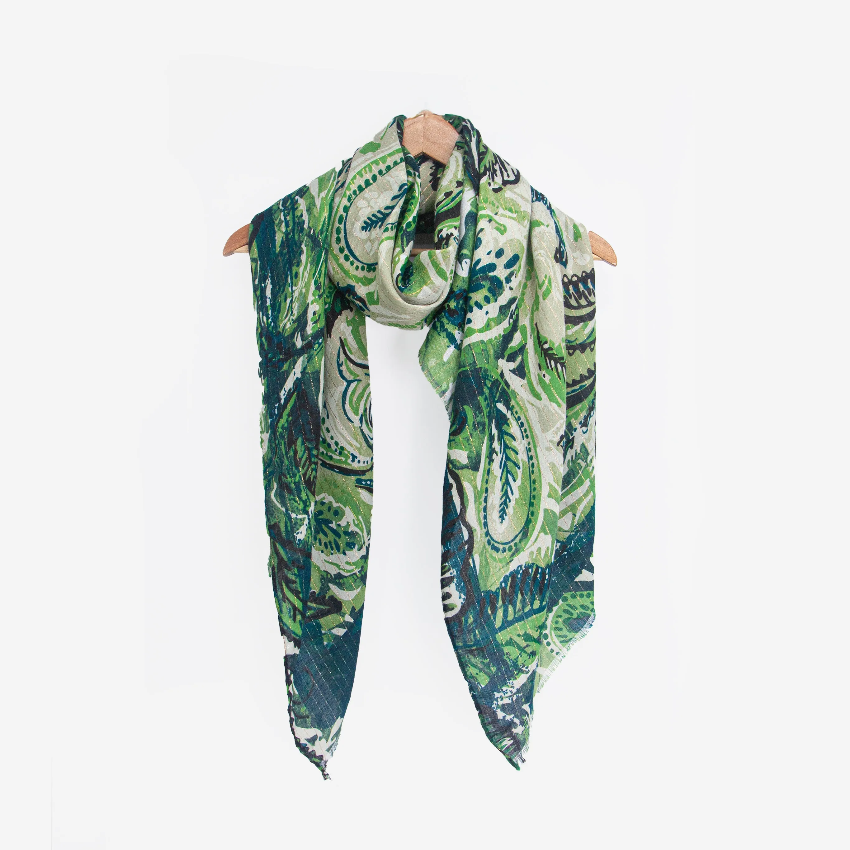 Neve Lightweight Scarf - Green, Marble