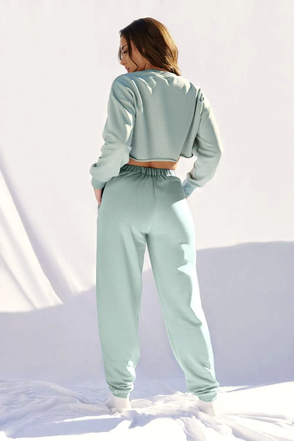 Oversized Jogger Bottoms- Sage