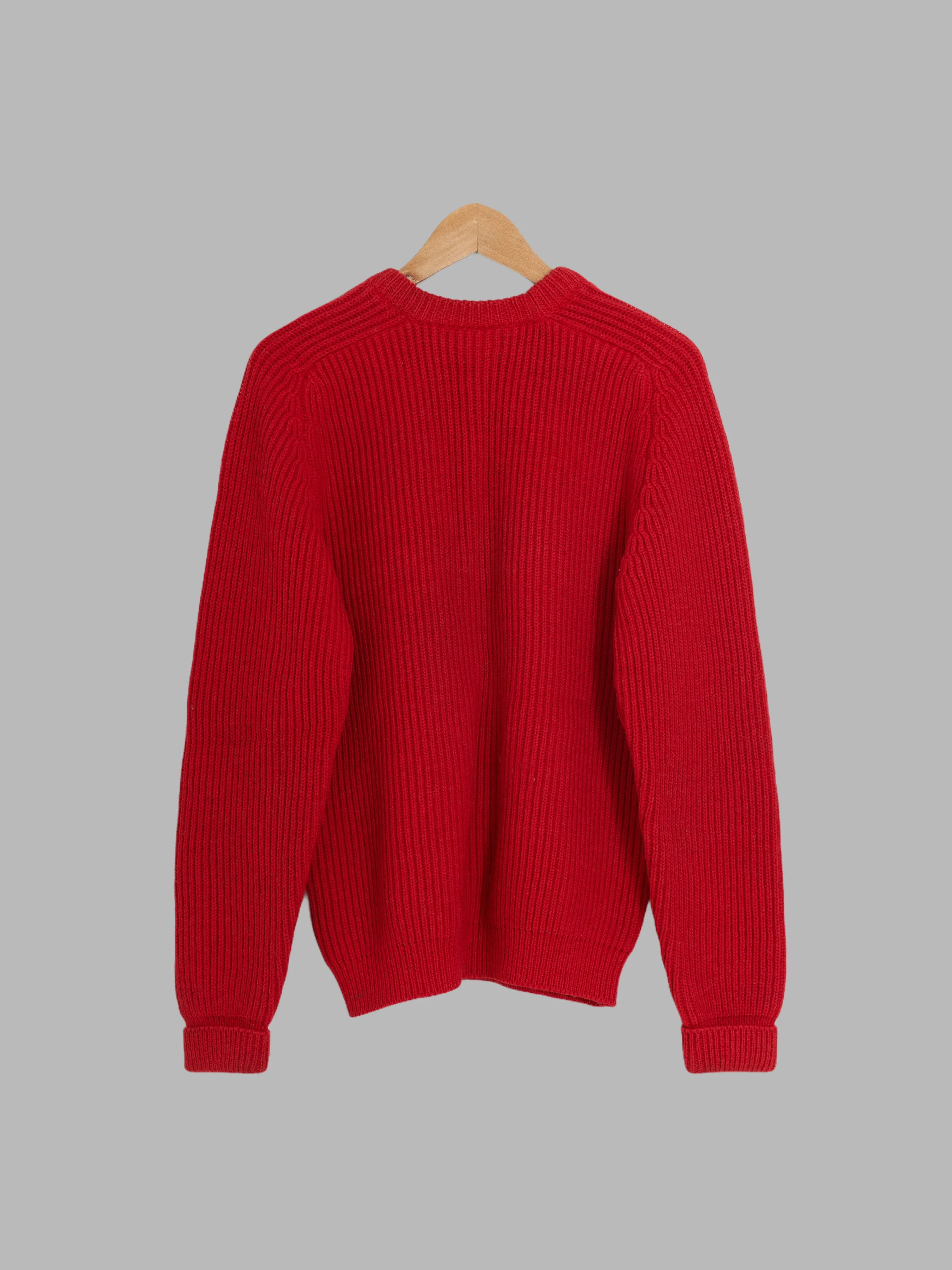 Peter Storm 1985 orange-y red W1 proofed wool waterproof crew neck jumper