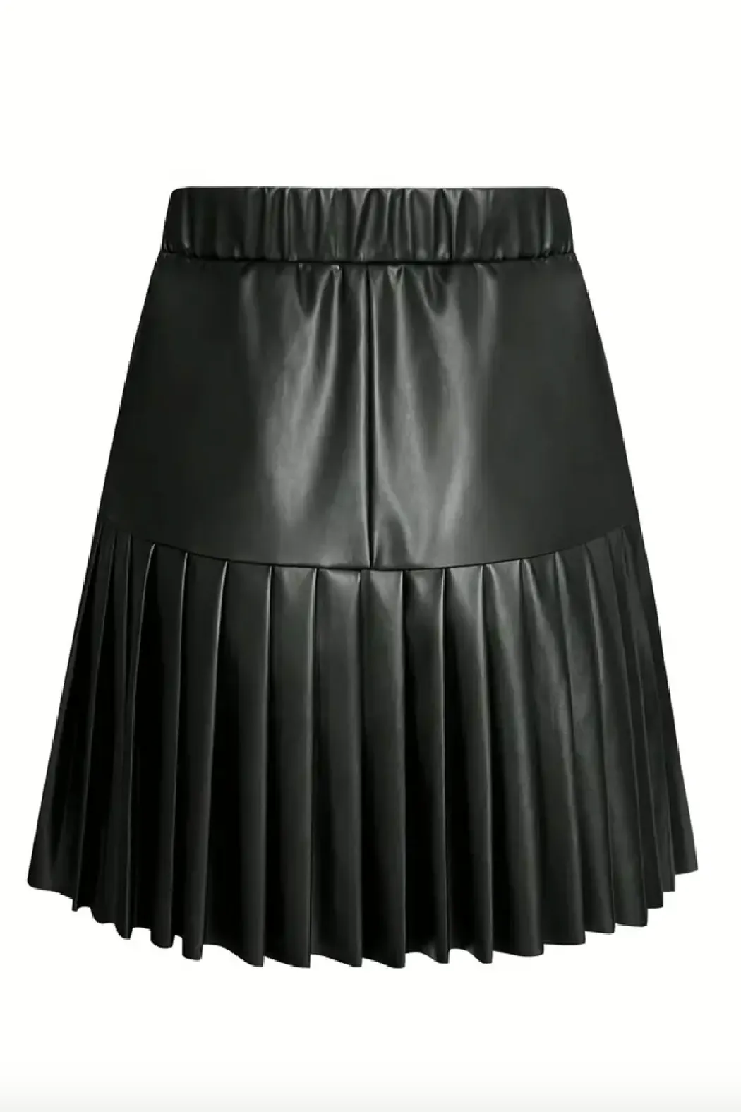 Pleated Faux Leather Mini Skirt