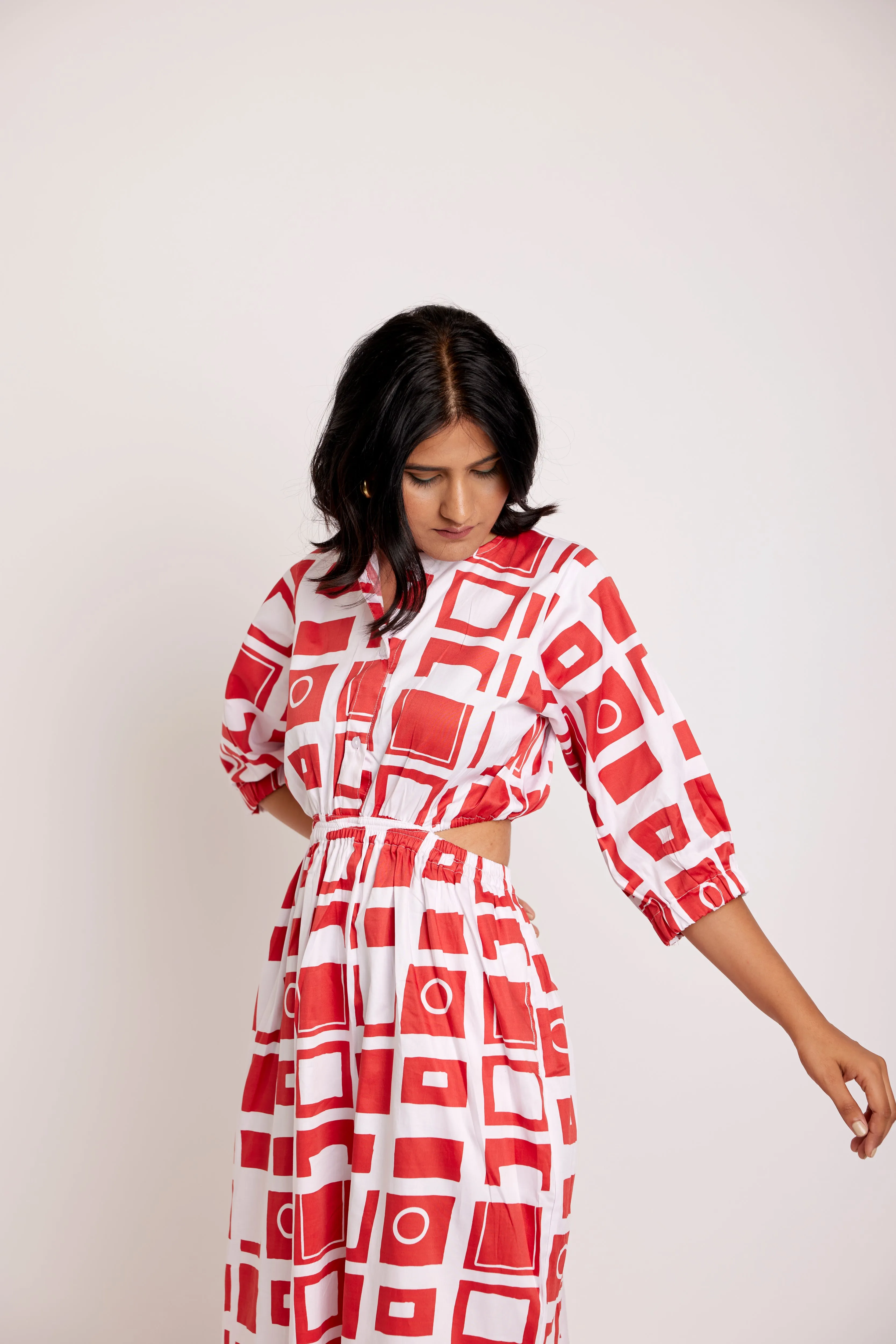 Poland cut out midi dress
