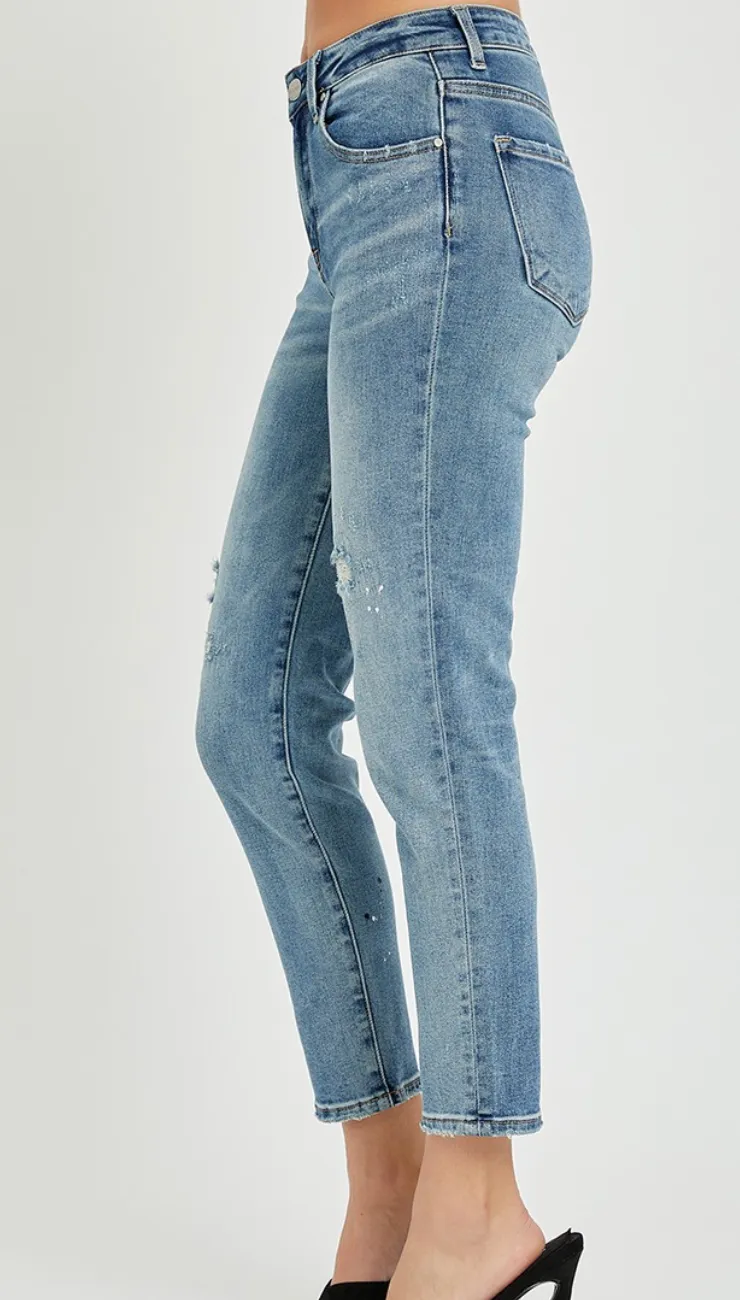 Risen - Mid Rise Tapered Jeans