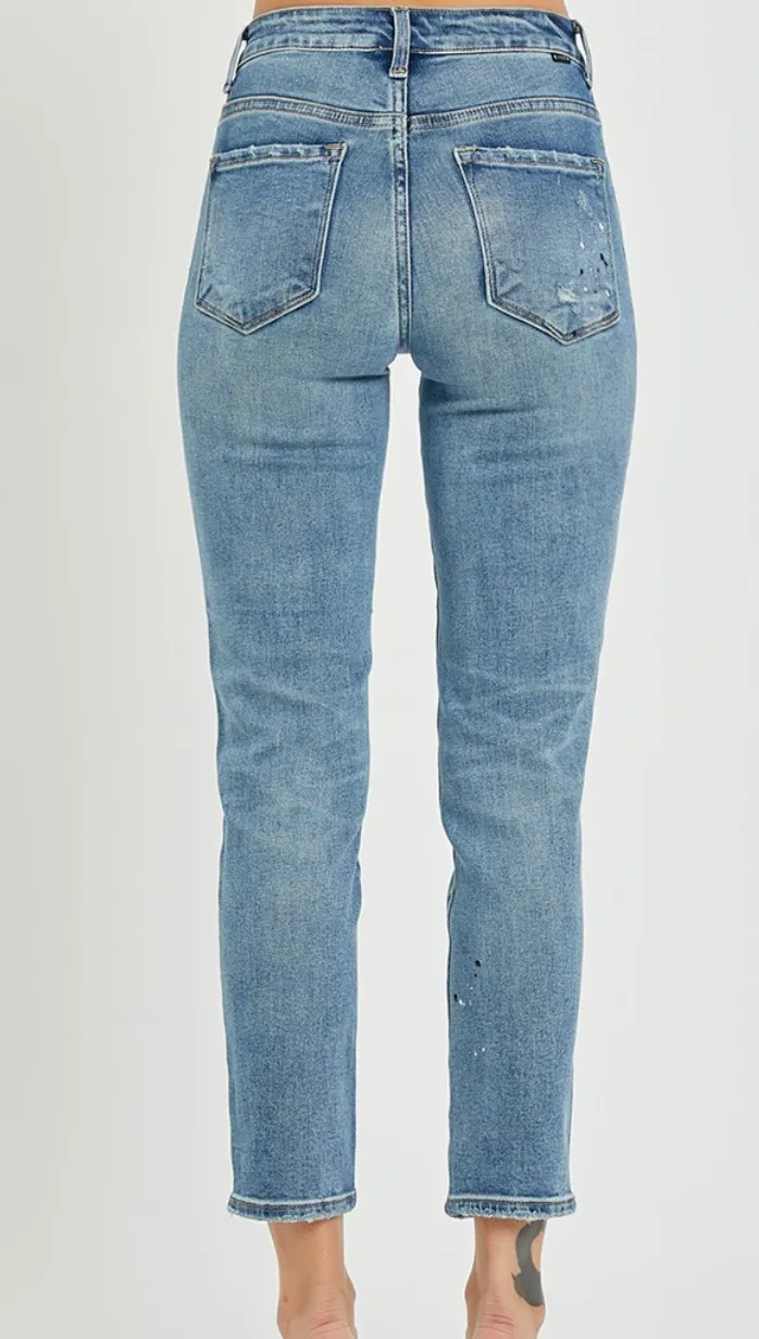 Risen - Mid Rise Tapered Jeans