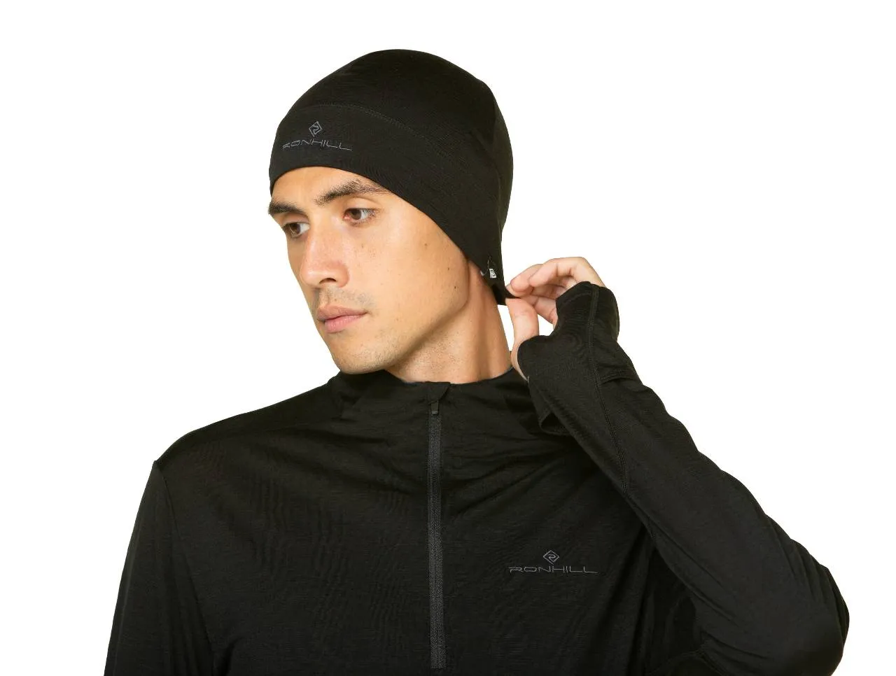 Ronhill Merino Beanie - Black/Lake