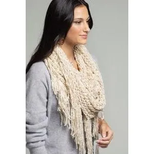 Take Me To Aspen Fringe Scarf- Cream