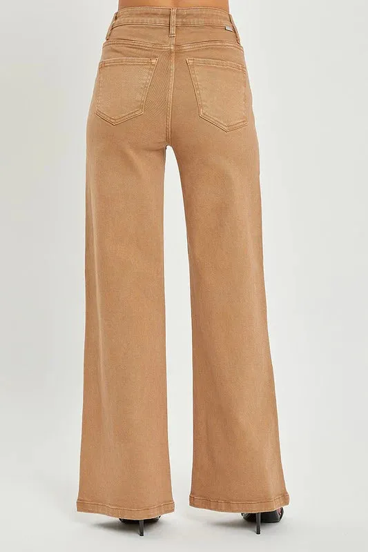 Tummy Control Wide Leg Cocoa Jeans