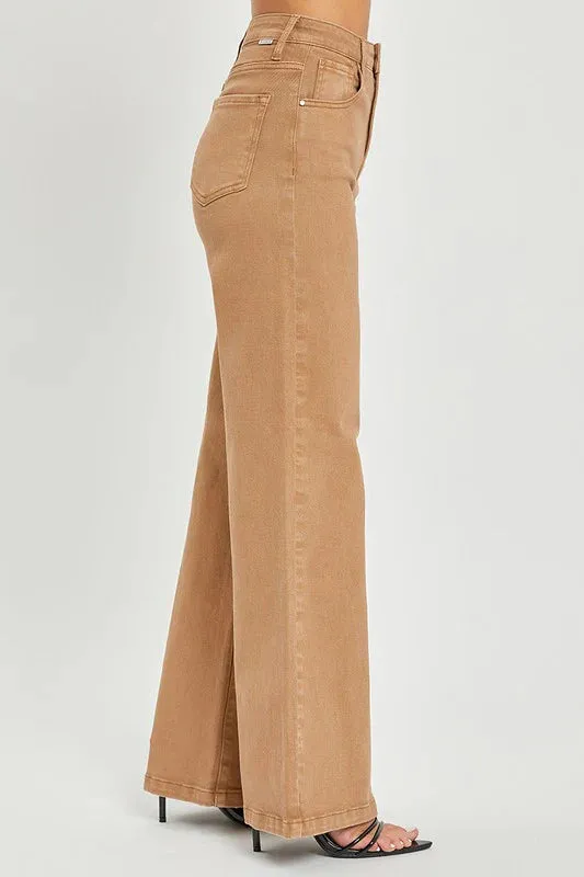Tummy Control Wide Leg Cocoa Jeans