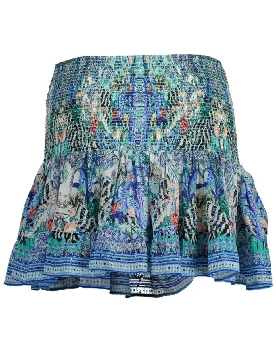 Wings Of Luxor Short Shirred Skirt