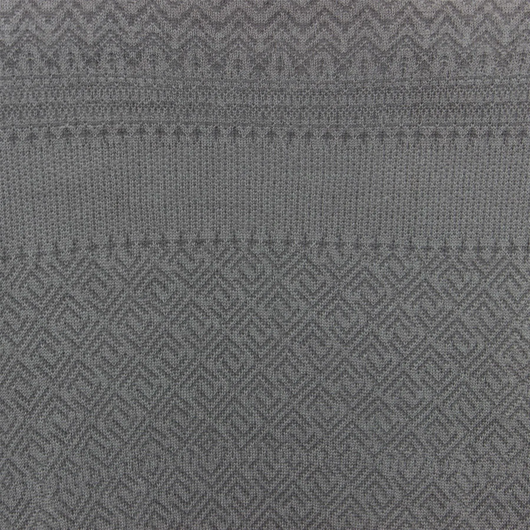 Wool Blend Knit Jumper with Nordic Fair Isle Design - Grey Lavender