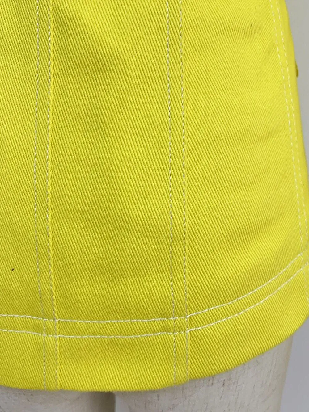Yellow Double Breasted Denim Blazer