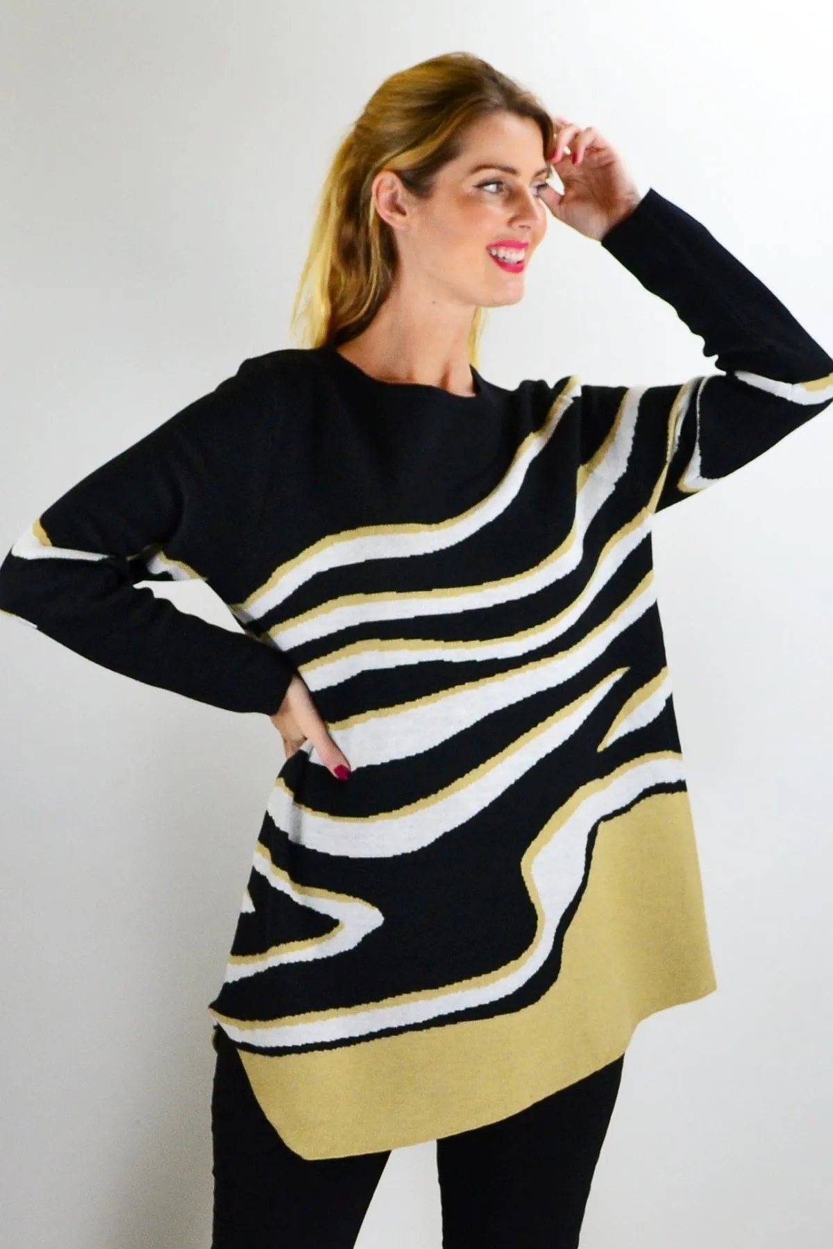 Zebra Knit Tunic Jumper