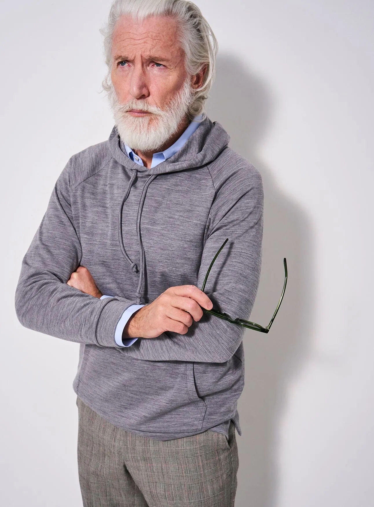 ZQ Merino Fleece Backed Silver Modern Hoodie