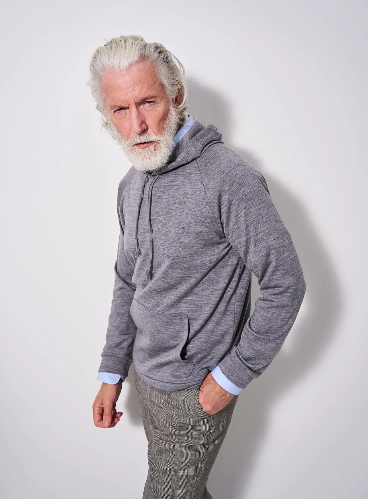 ZQ Merino Fleece Backed Silver Modern Hoodie