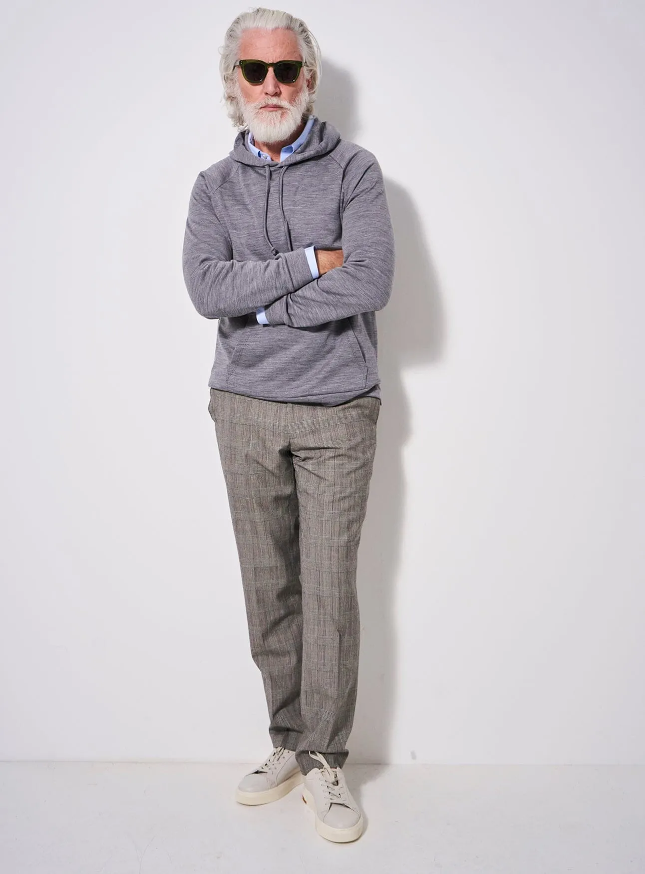 ZQ Merino Fleece Backed Silver Modern Hoodie